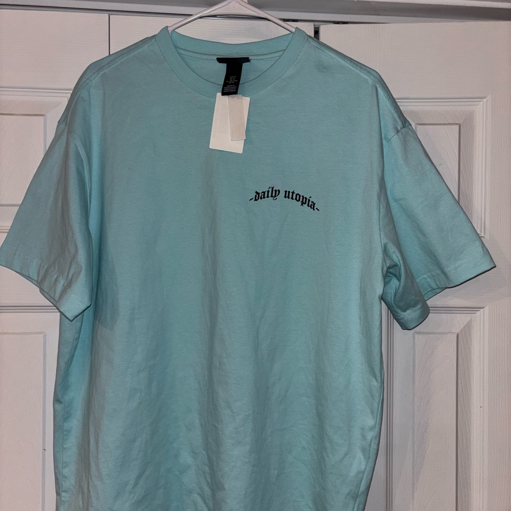H&M Light Blue Men's T-Shirt Daily Utopia